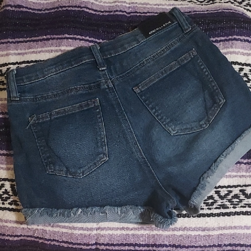 Kendall & Kylie Dark Blue Jean Shorts